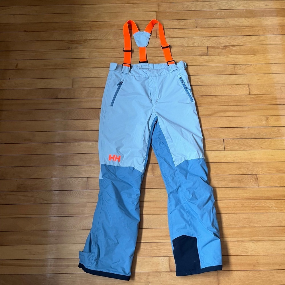 Helly Hansen Blue Colorblock Ski Pants RECCO Suspenders 176/16 Mens Snowboard